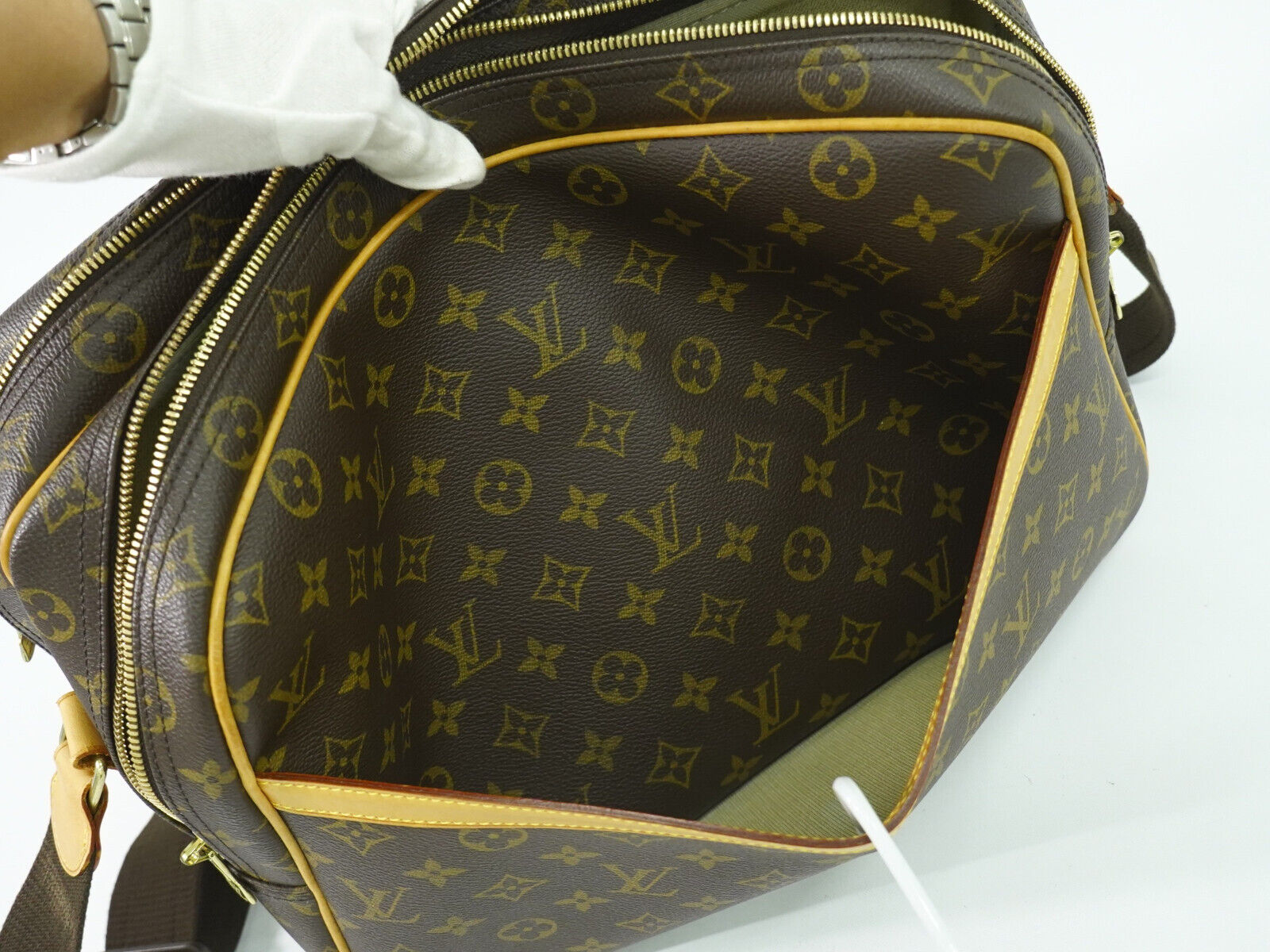 Louis Vuitton Reporter, Brown, Canvas, shoulder