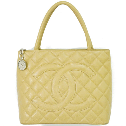 Chanel Medaillon, Beige, Leather, handbag