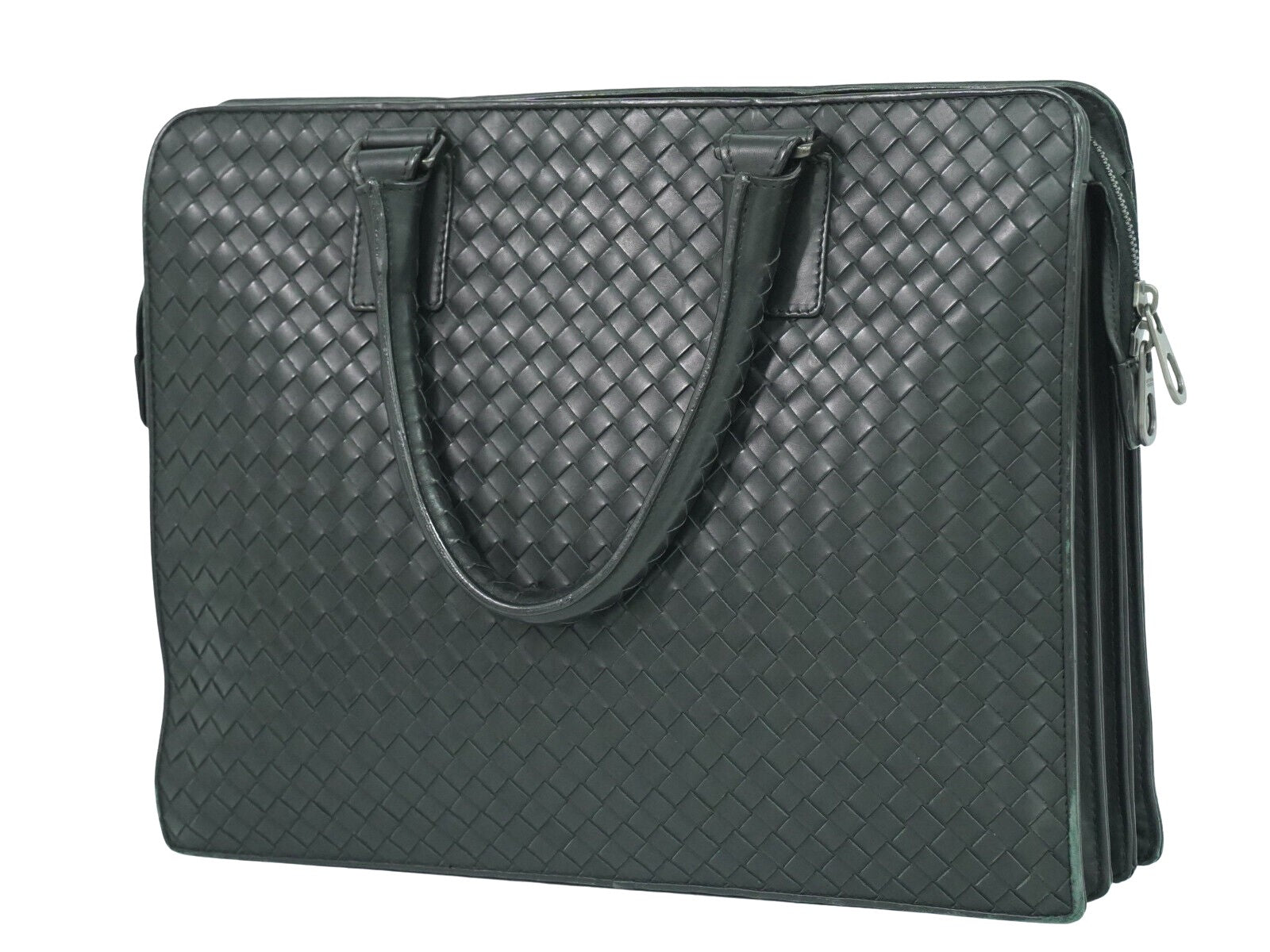 Bottega Veneta Intrecciato, Black, Leather, briefcase