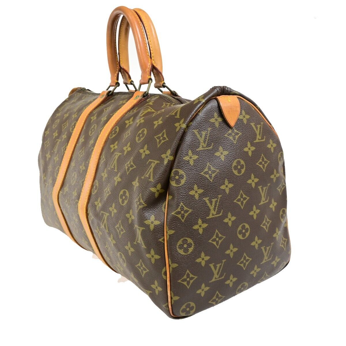 Louis Vuitton Keepall 45, Brown, Canvas, handbag