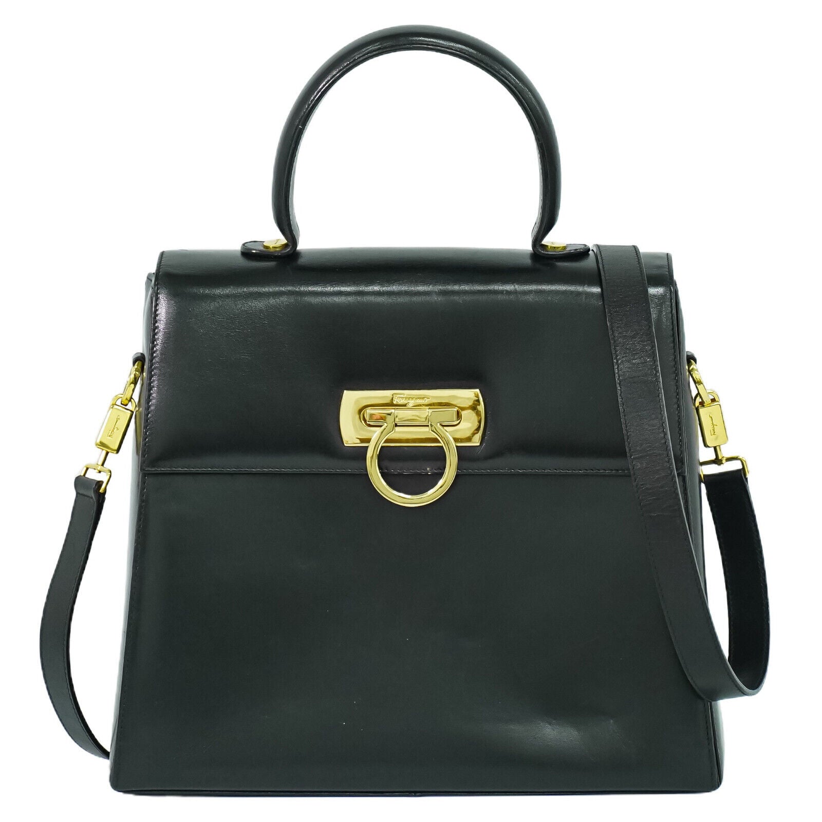 Salvatore Ferragamo Gancini, Green, Leather, handbag