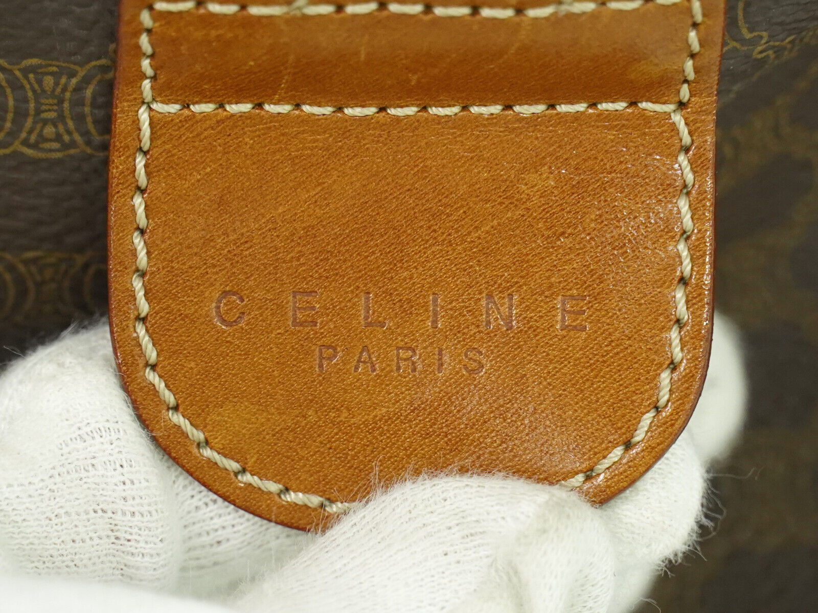 Céline Macadam, Brown, Canvas, handbag