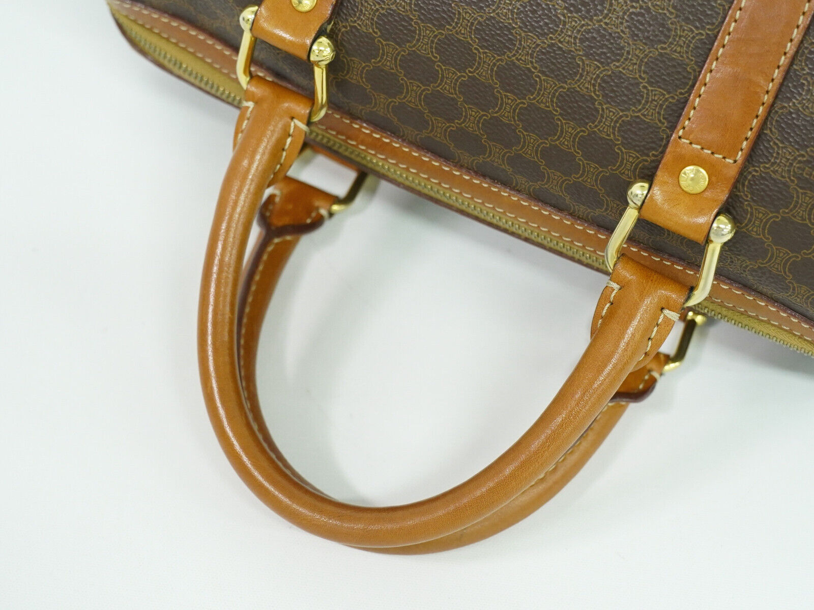 Céline Macadam, Brown, Canvas, handbag