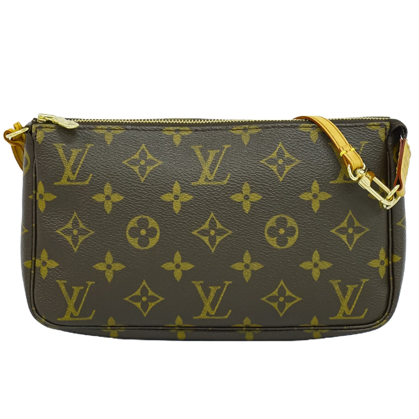 Louis Vuitton Pochette Accessoire, Brown, Canvas, clutch