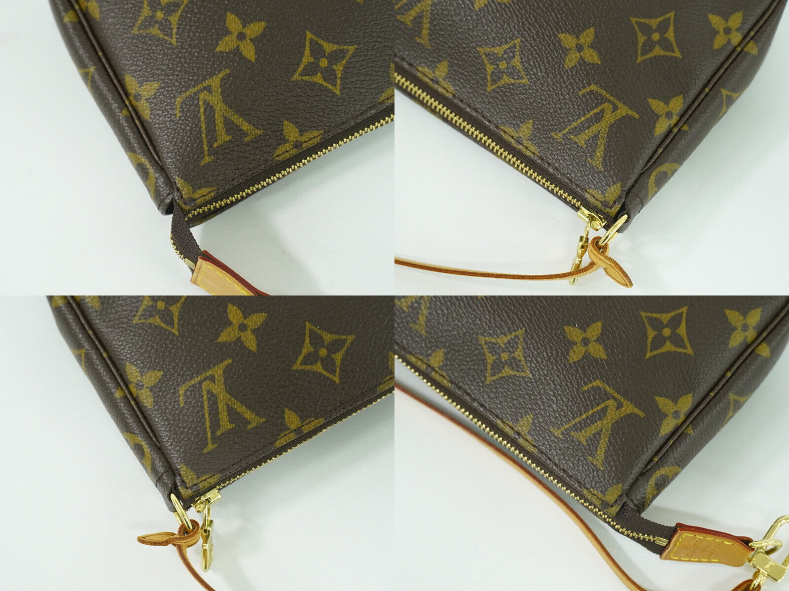 Louis Vuitton Pochette Accessoire, Brown, Canvas, clutch