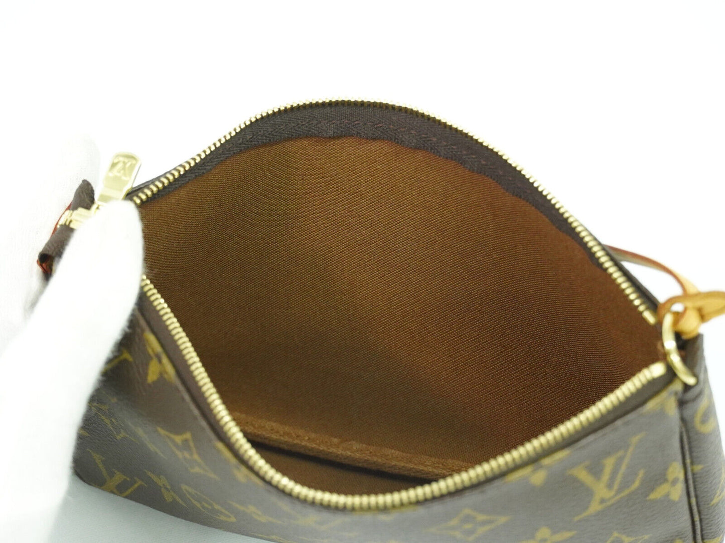 Louis Vuitton Pochette Accessoire, Brown, Canvas, clutch