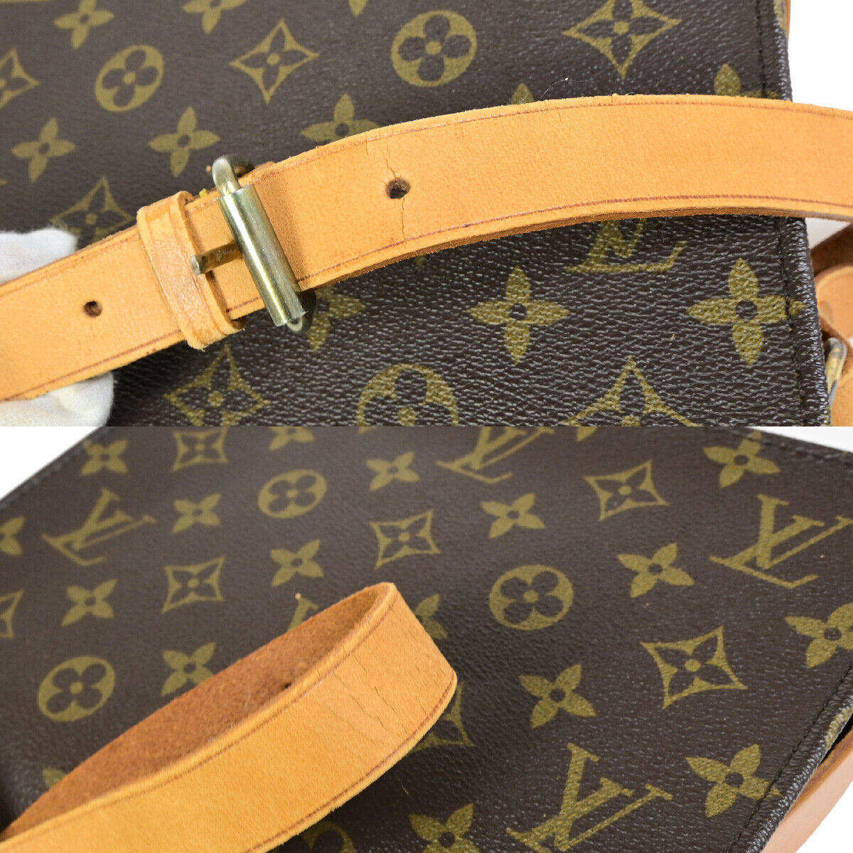 Louis Vuitton Cartouchiere, Brown, Canvas, shoulder