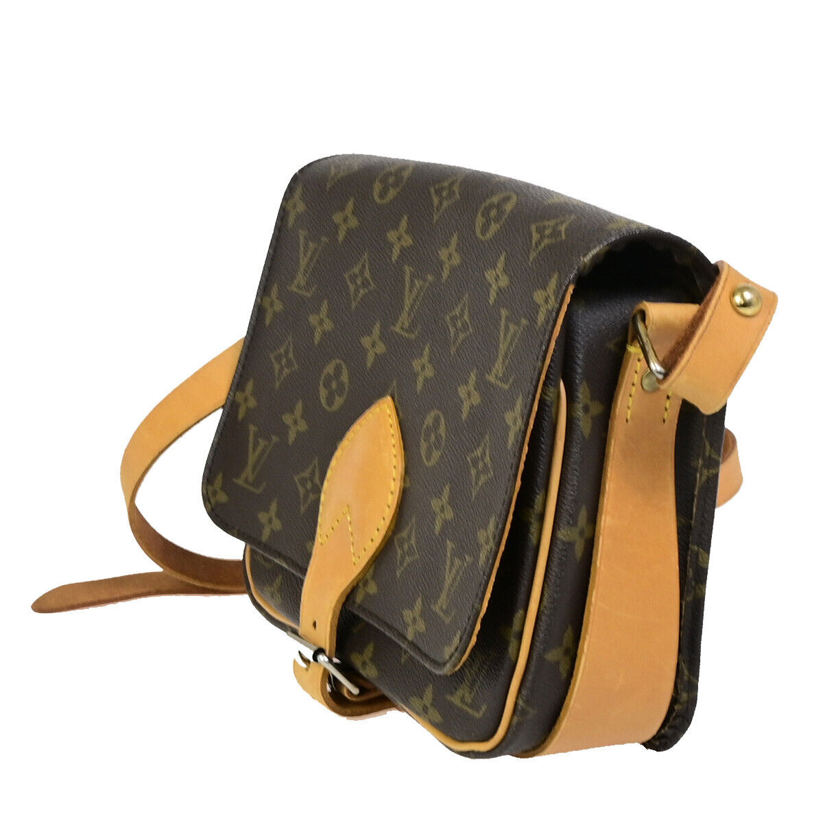 Louis Vuitton Cartouchiere, Brown, Canvas, shoulder