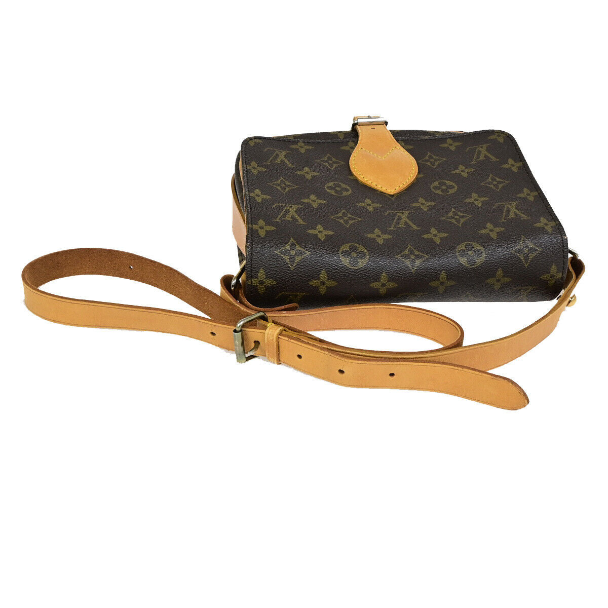 Louis Vuitton Cartouchiere, Brown, Canvas, shoulder