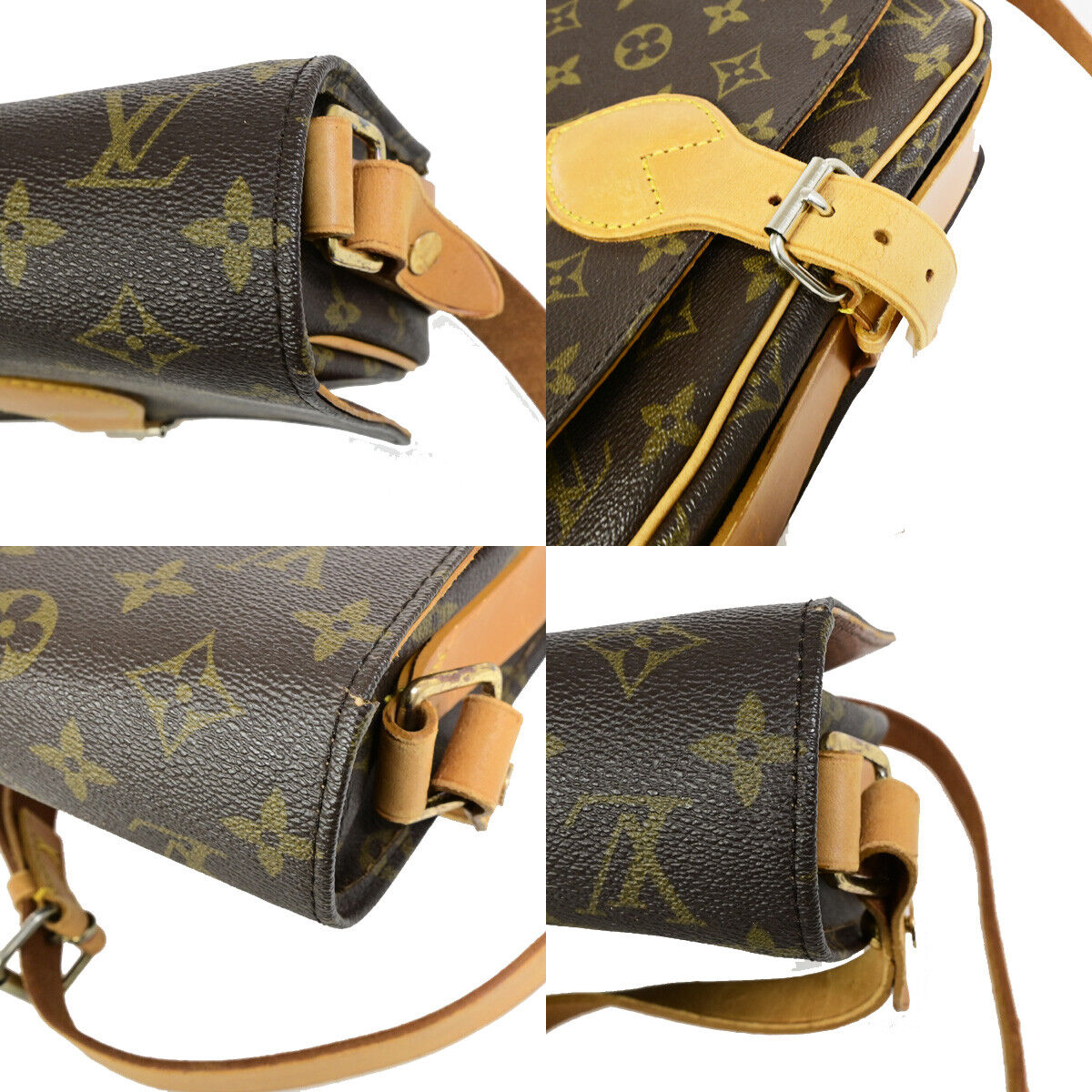 Louis Vuitton Cartouchiere, Brown, Canvas, shoulder