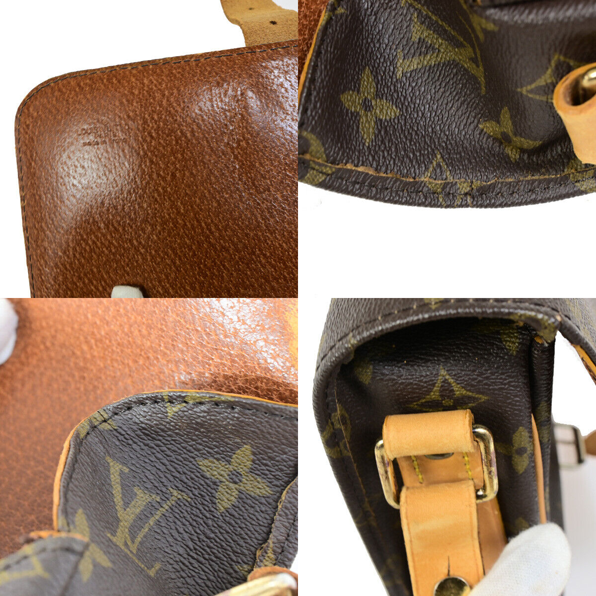 Louis Vuitton Cartouchiere, Brown, Canvas, shoulder