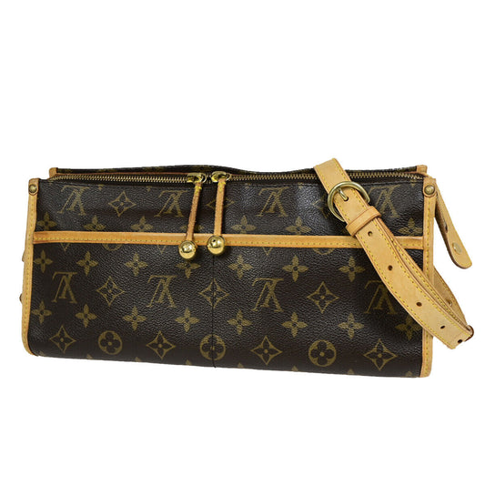 Louis Vuitton Popincourt, Brown, Canvas, shoulder