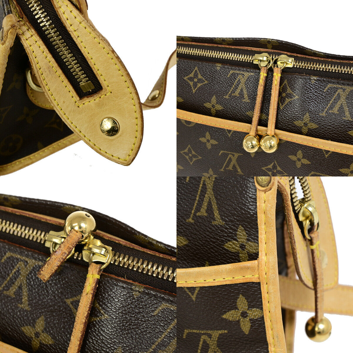 Louis Vuitton Popincourt, Brown, Canvas, shoulder