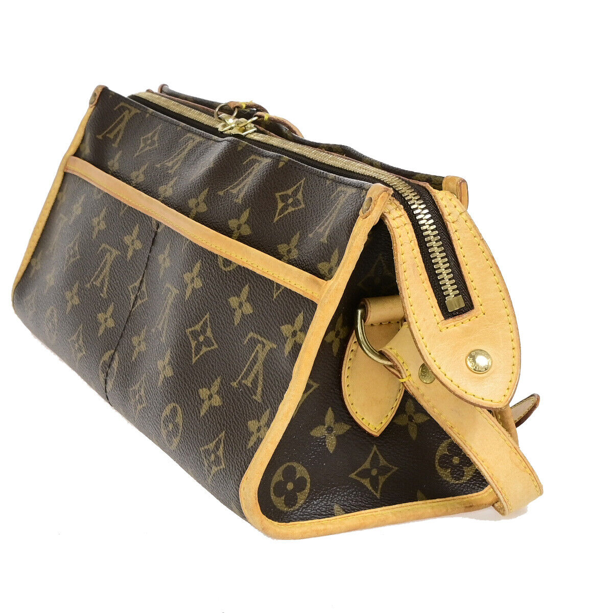 Louis Vuitton Popincourt, Brown, Canvas, shoulder