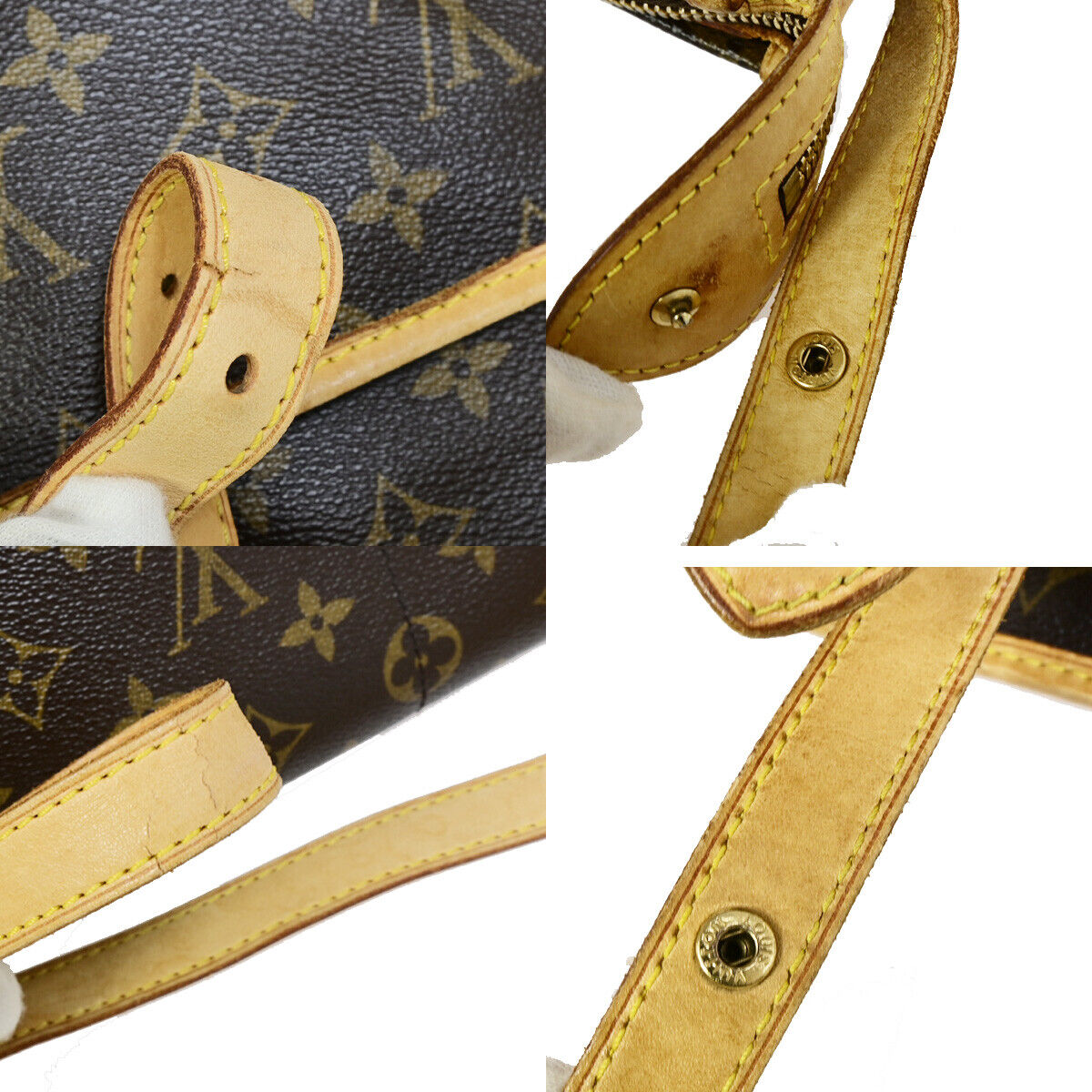 Louis Vuitton Popincourt, Brown, Canvas, shoulder