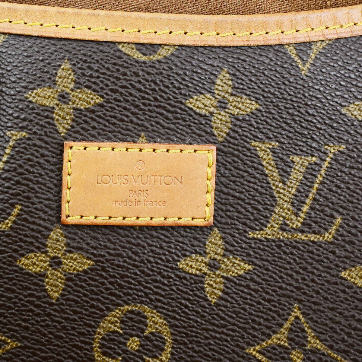 Louis Vuitton Saumur 35, Brown, Canvas, shoulder