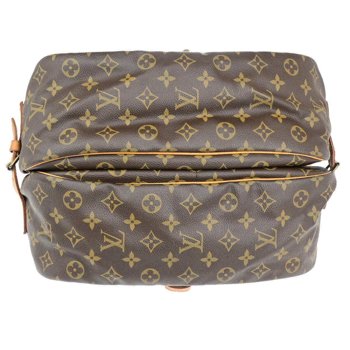 Louis Vuitton Saumur 35, Brown, Canvas, shoulder