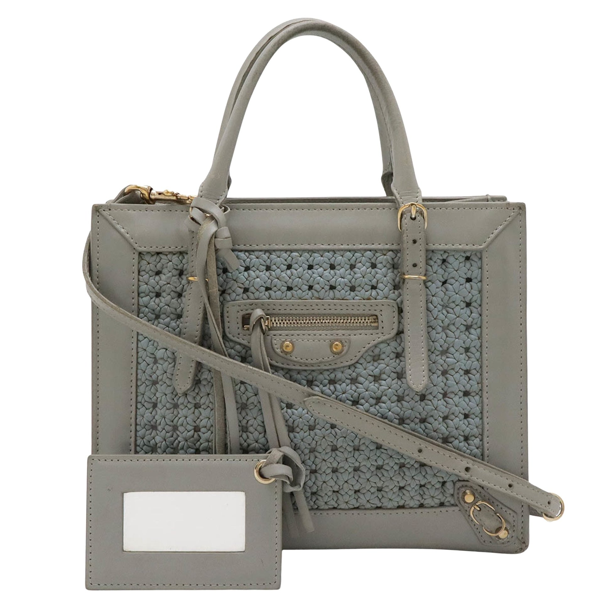 Balenciaga Papier, Grey, Leather, handbag