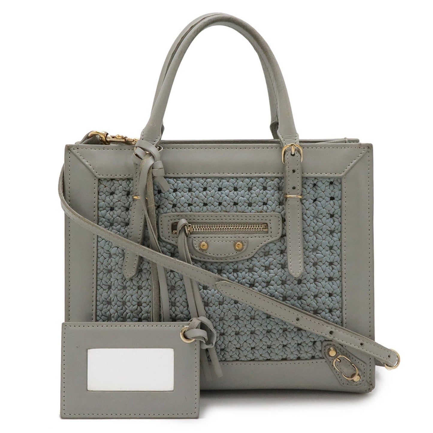 Balenciaga Papier, Grey, Leather, handbag