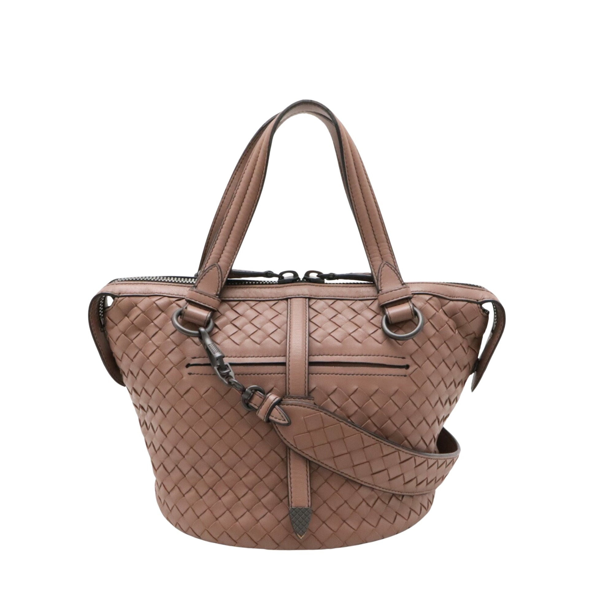 Bottega Veneta Intrecciato, Brown, Leather, shoulder