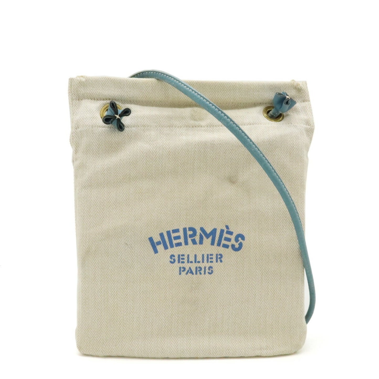 Hermès Aline, Beige, Canvas, shoulder