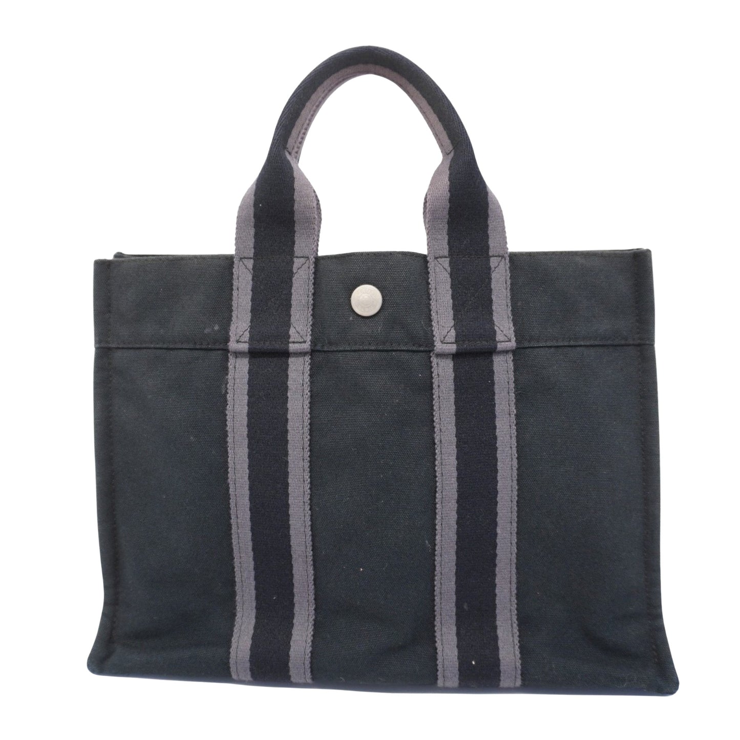 Hermès Herline, Black, Canvas, tote