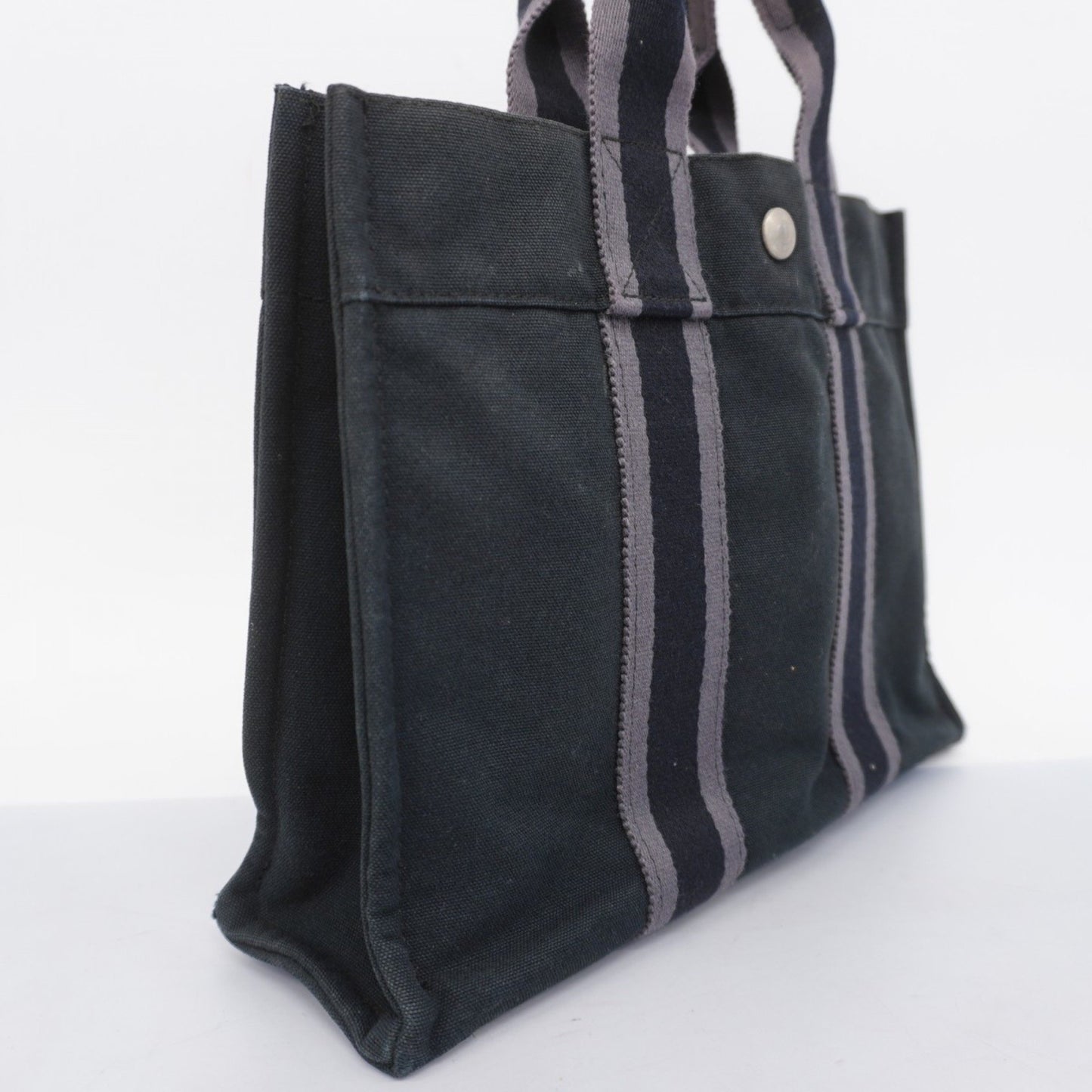 Hermès Herline, Black, Canvas, tote