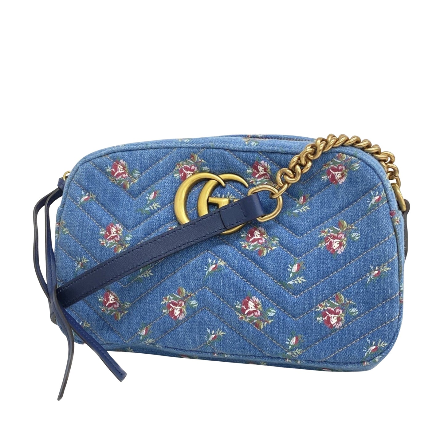 Gucci GG Marmont, Blue, Denim - Jeans, shoulder