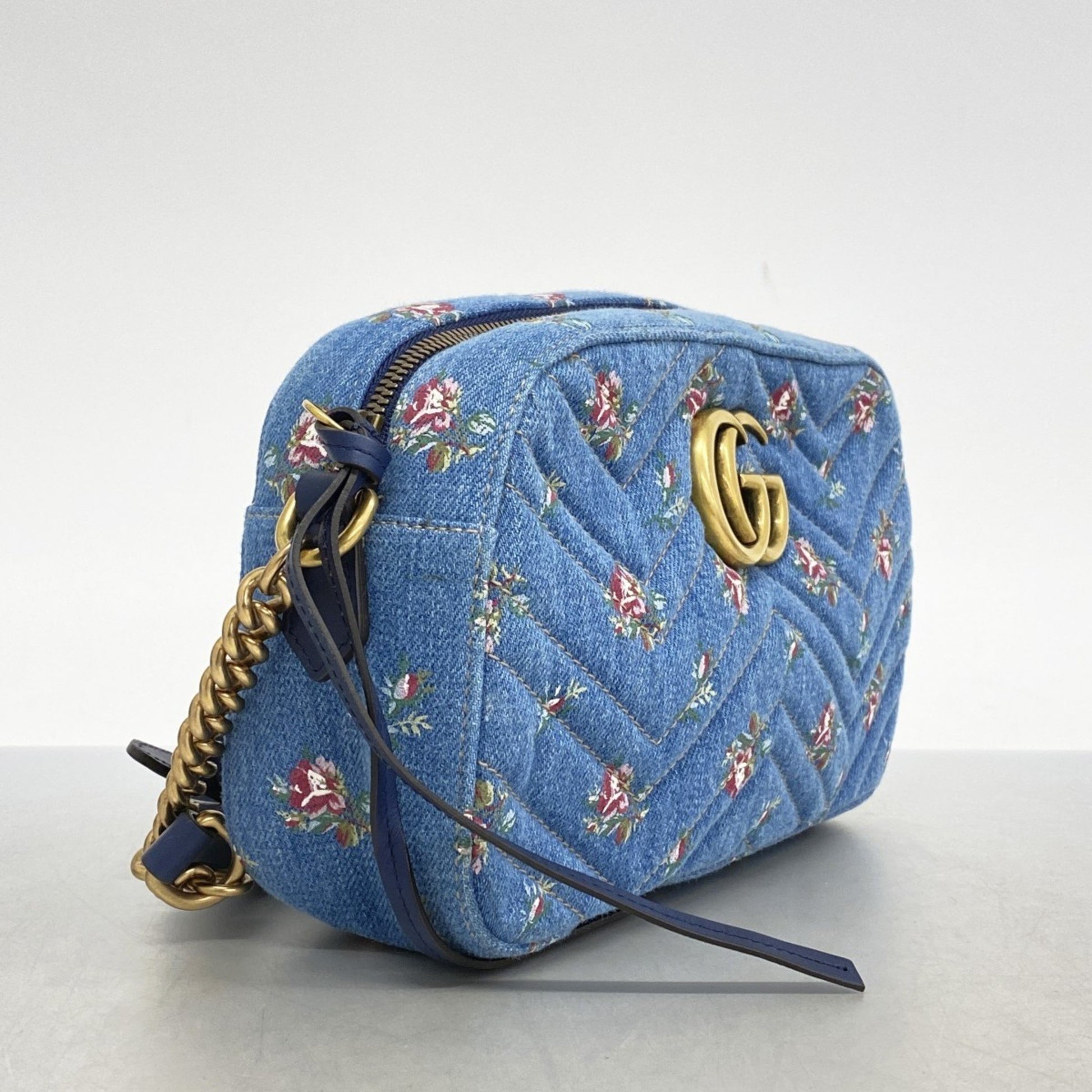 Gucci GG Marmont, Blue, Denim - Jeans, shoulder