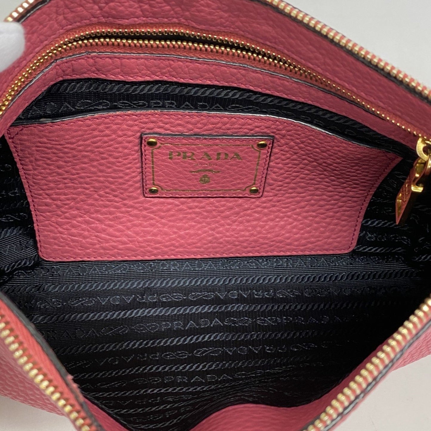 Prada Vitello, Pink, Leather, shoulder