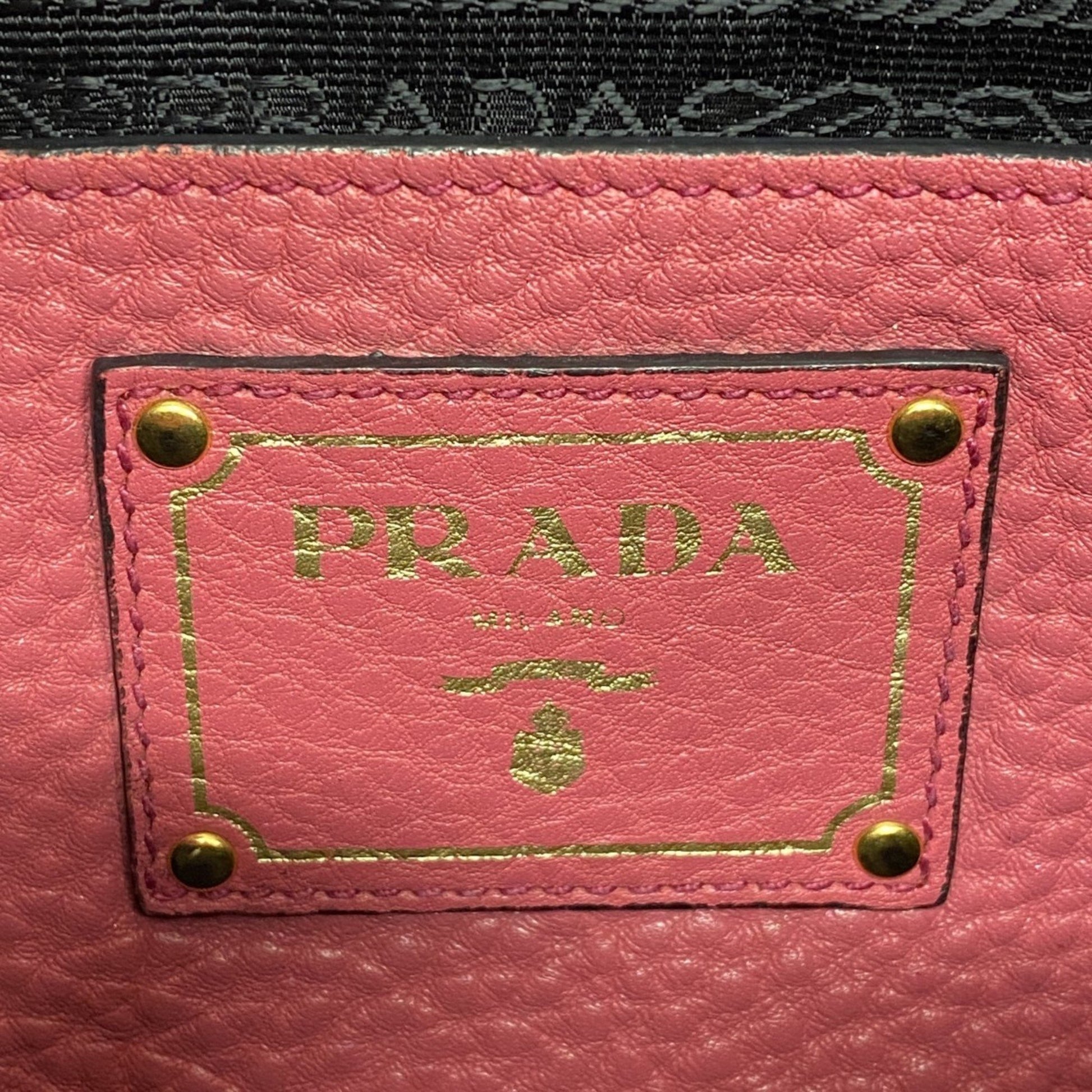 Prada Vitello, Pink, Leather, shoulder