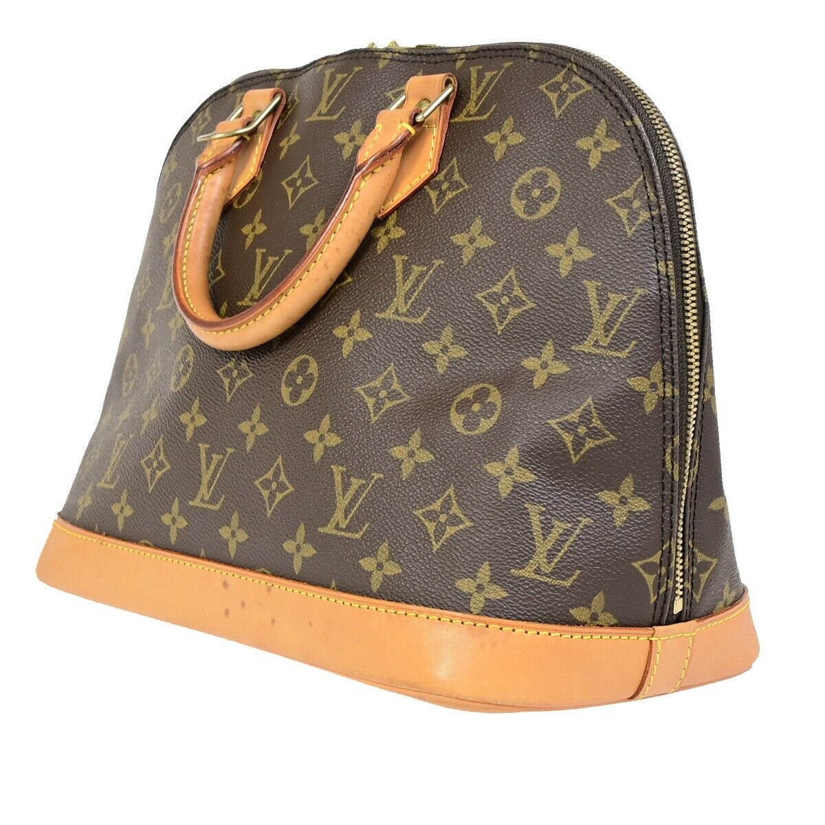 Louis Vuitton Alma, Brown, Canvas, handbag