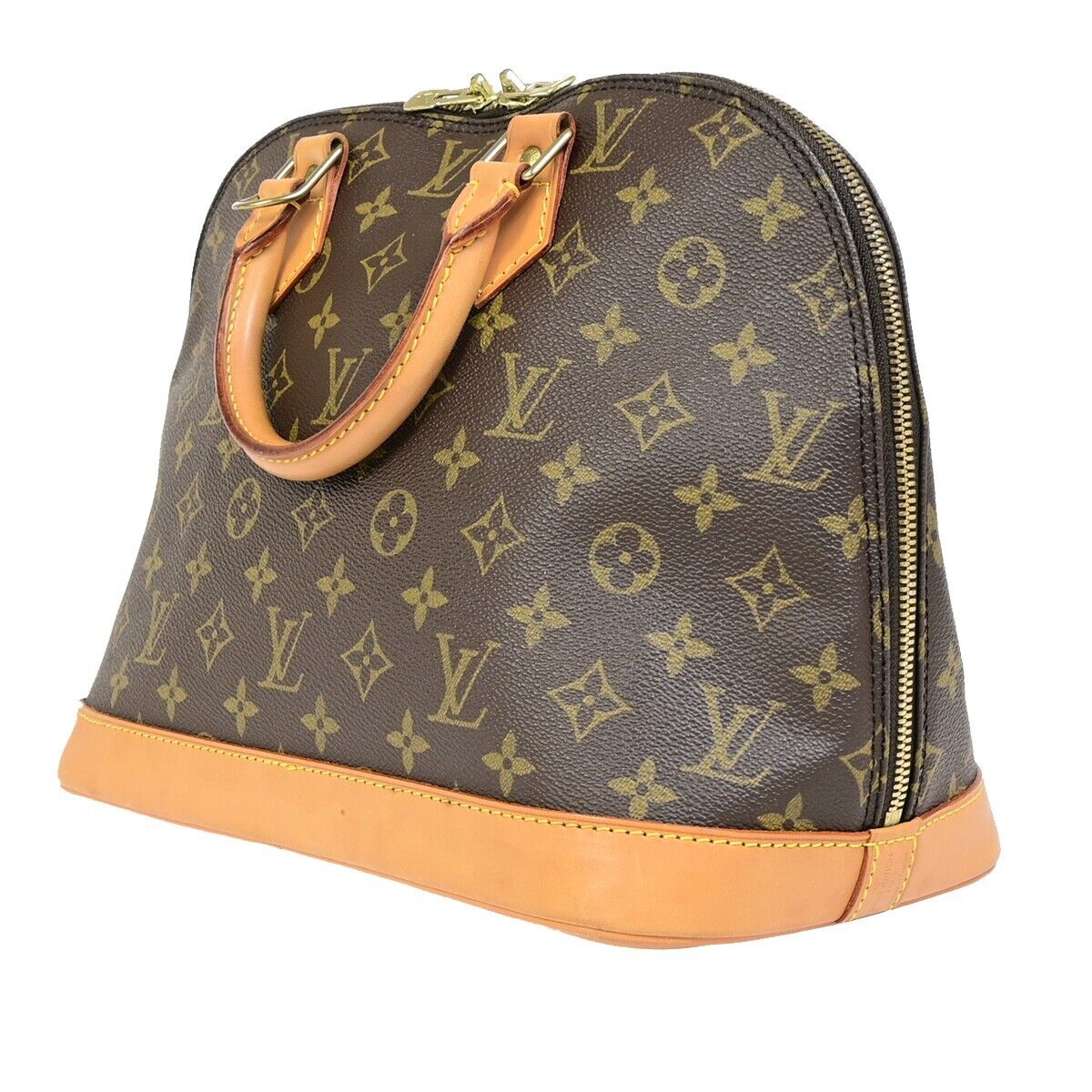 Louis Vuitton Alma, Brown, Canvas, handbag