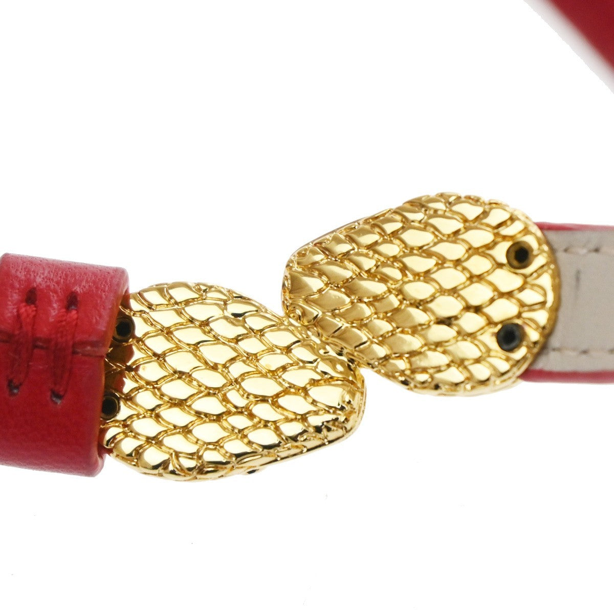 Bvlgari Serpenti Forever Double Wrap Leather, Red, Leather, Bracelet