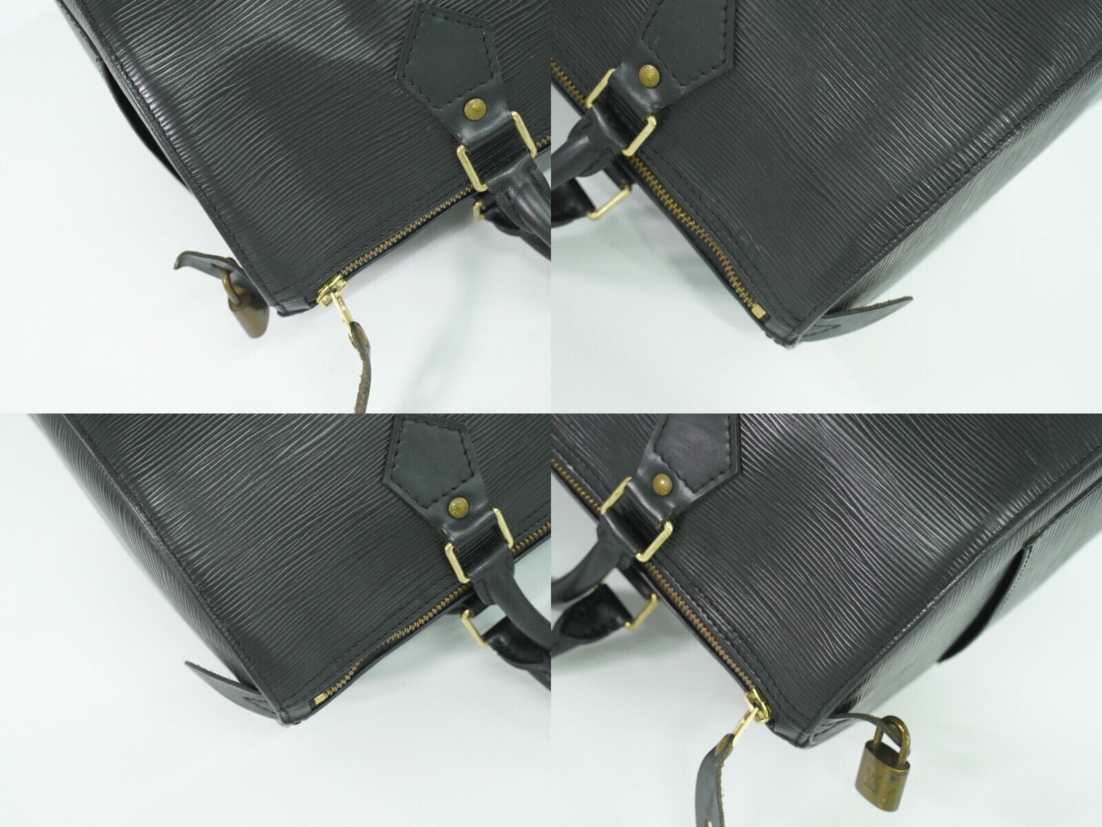 Louis Vuitton Speedy 30, Black, Leather, handbag