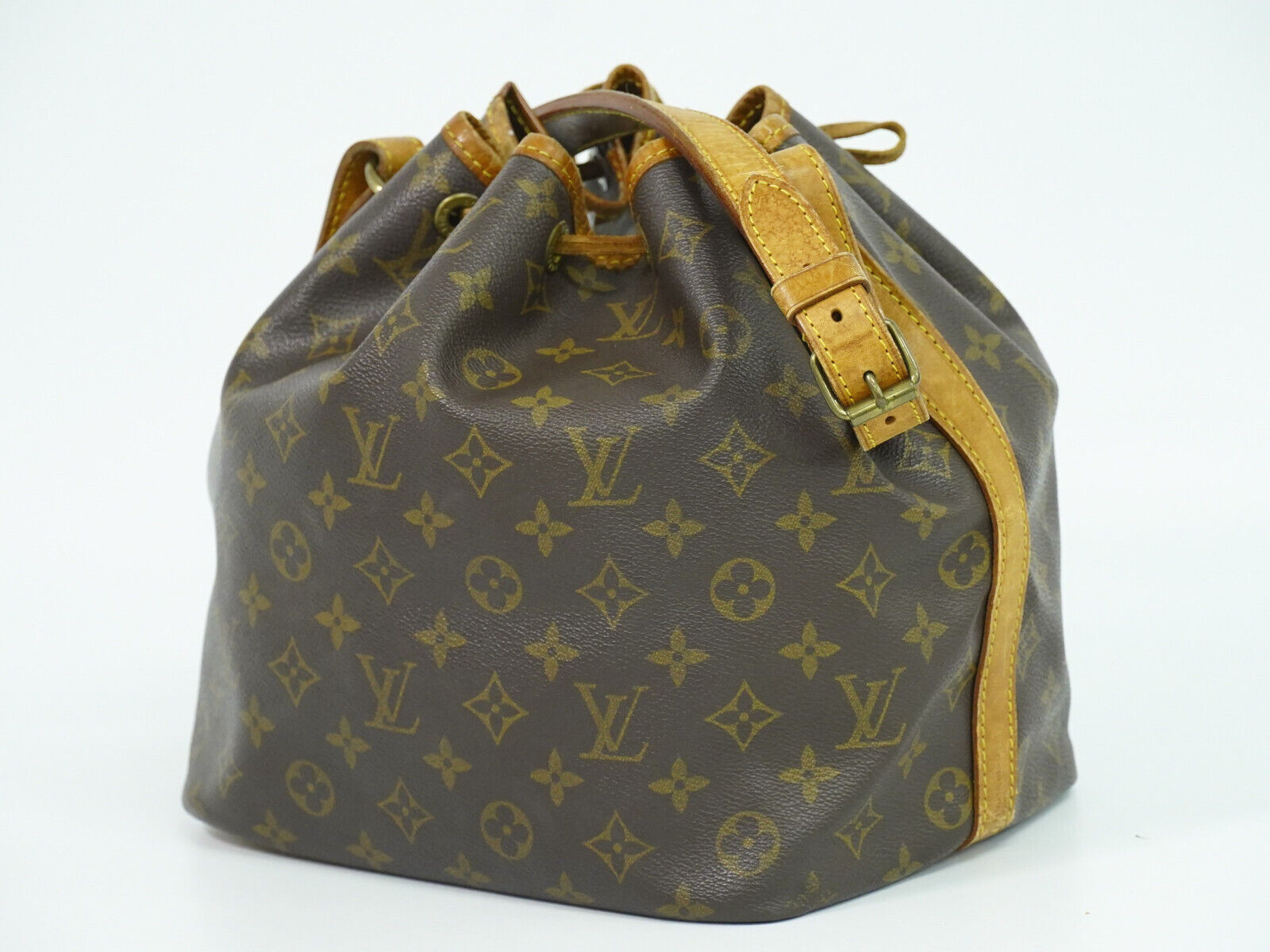 Louis Vuitton Petit Noé, Brown, Canvas, handbag