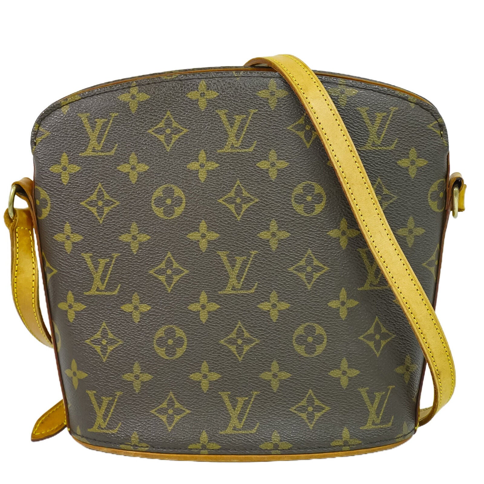 Louis Vuitton Drouot, Brown, Canvas, shoulder