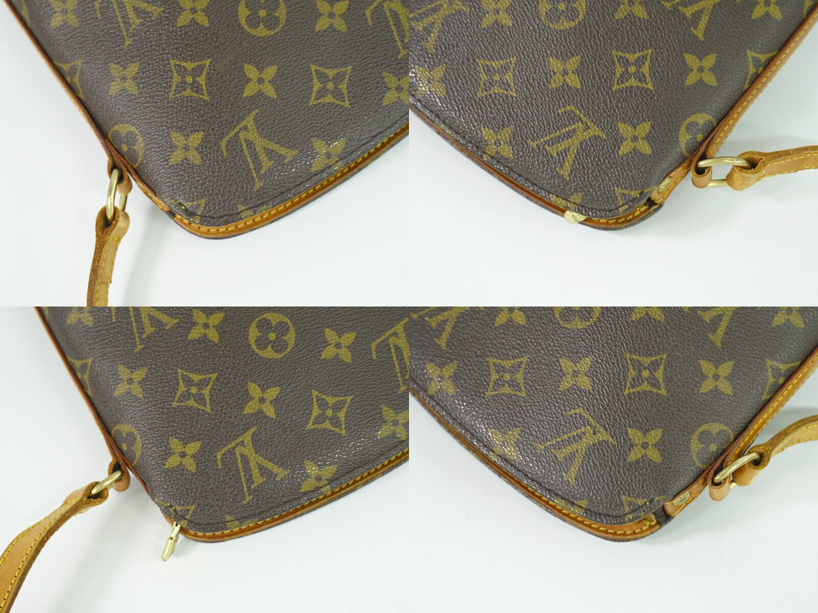 Louis Vuitton Drouot, Brown, Canvas, shoulder