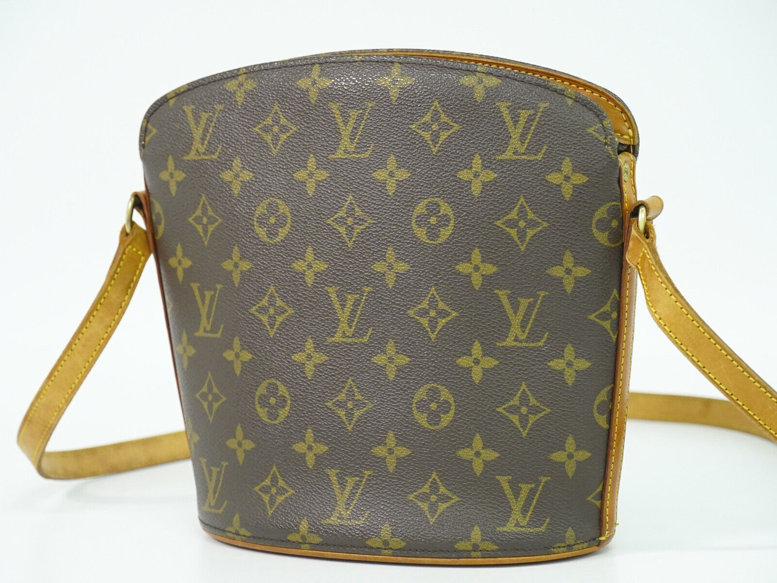 Louis Vuitton Drouot, Brown, Canvas, shoulder