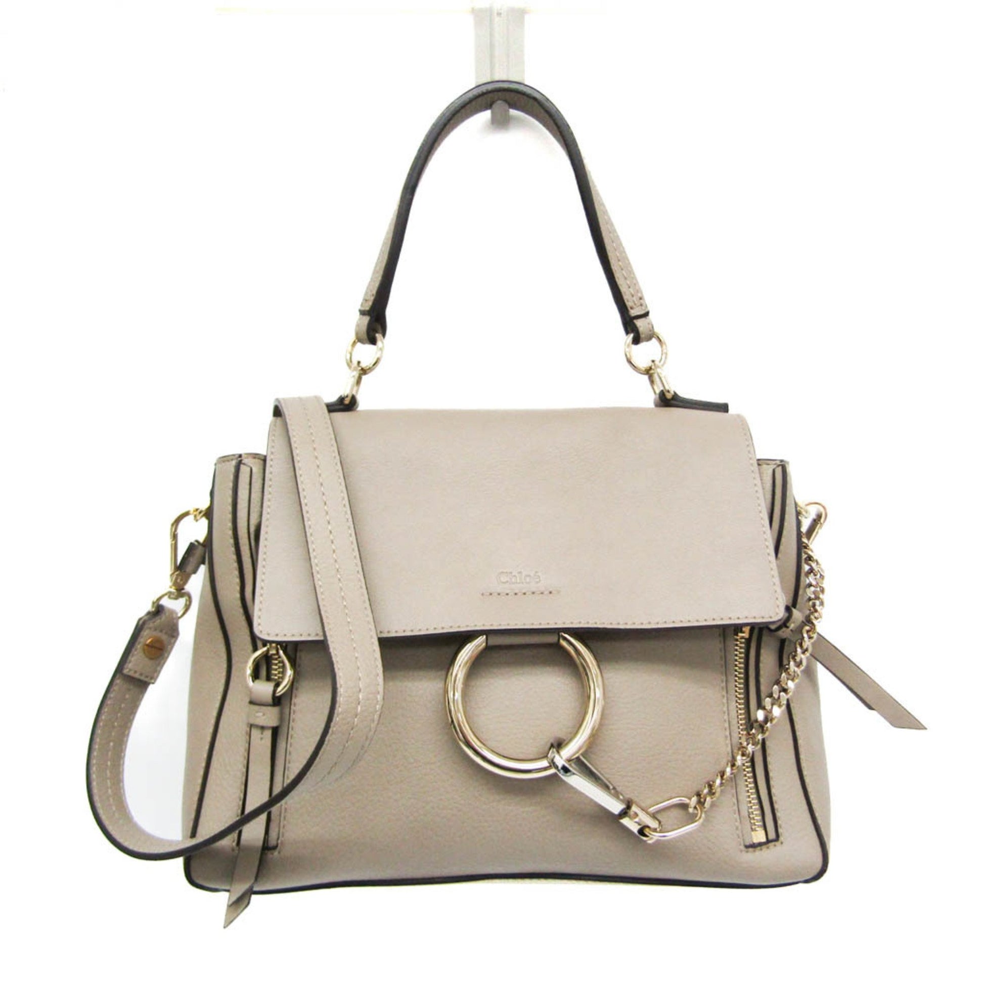 Chloé Faye Day, Beige, Leather, handbag