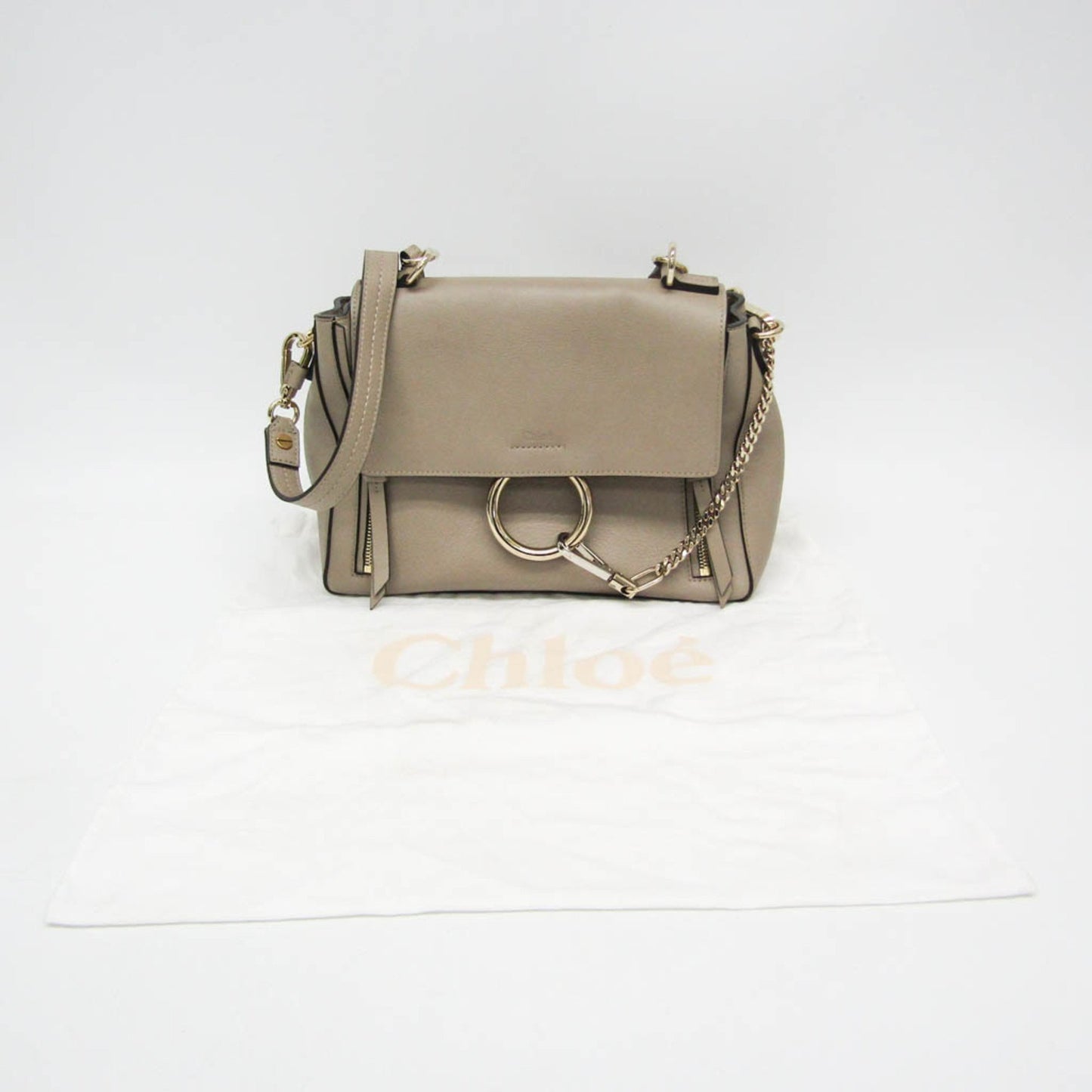 Chloé Faye Day, Beige, Leather, handbag