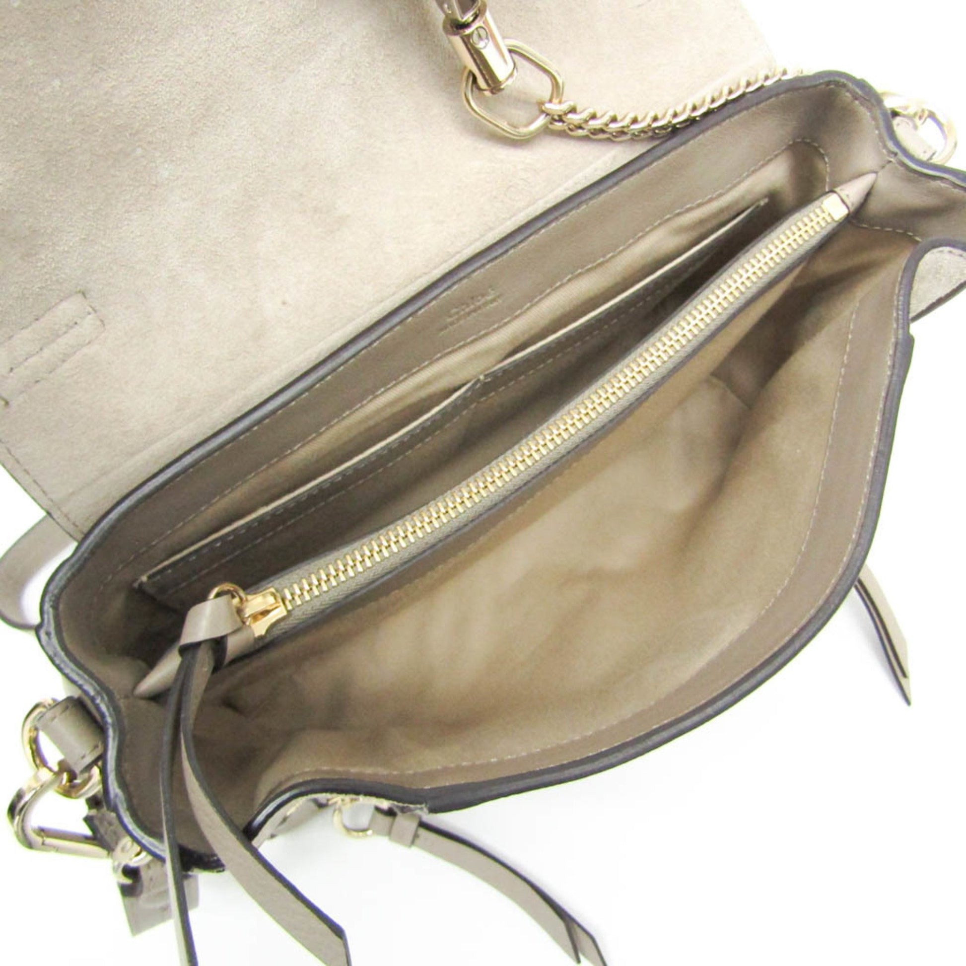 Chloé Faye Day, Beige, Leather, handbag