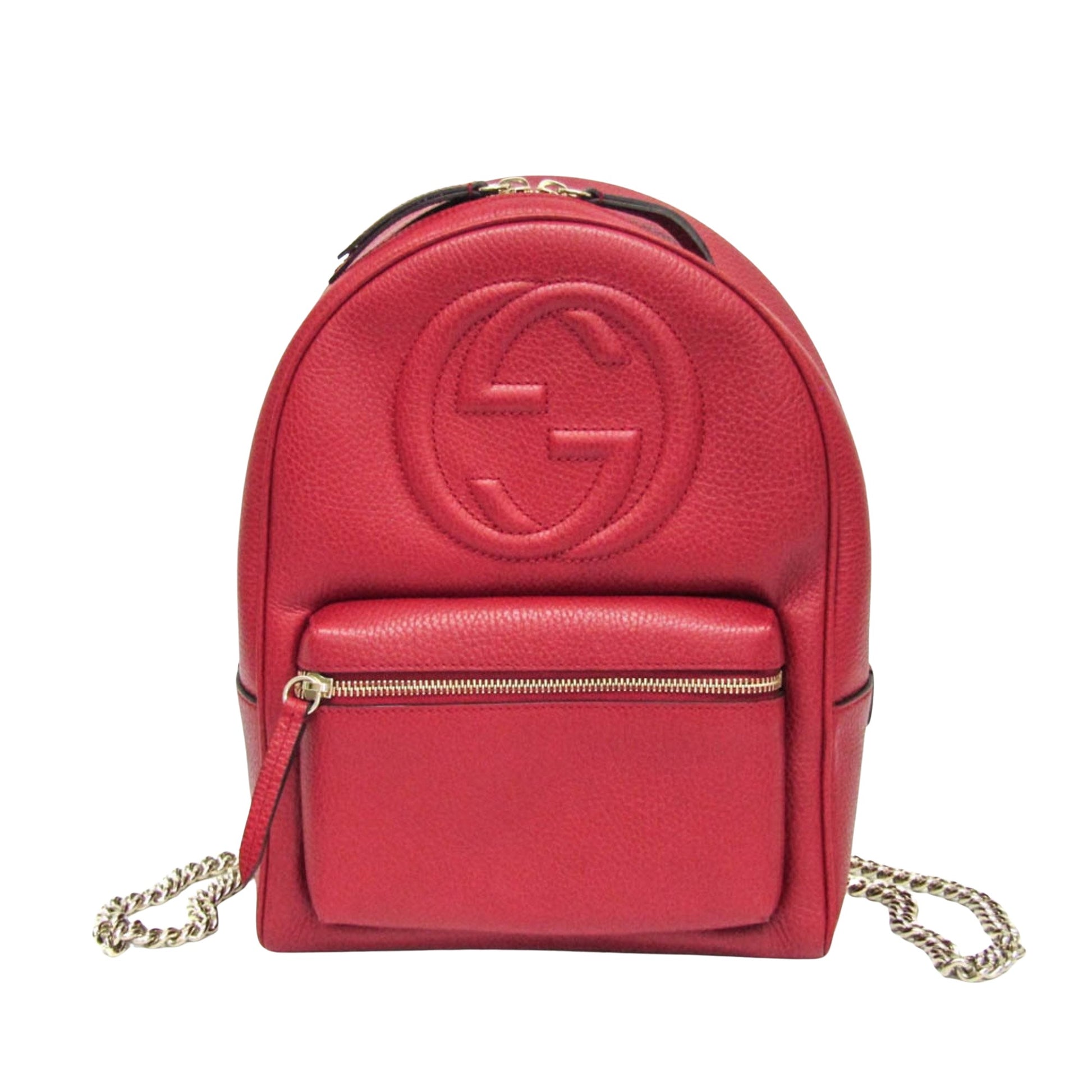 Gucci Soho, Red, Leather, backpack