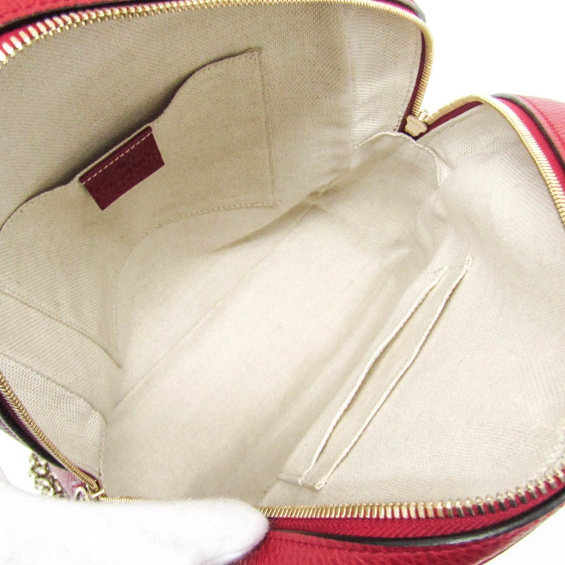 Gucci Soho, Red, Leather, backpack