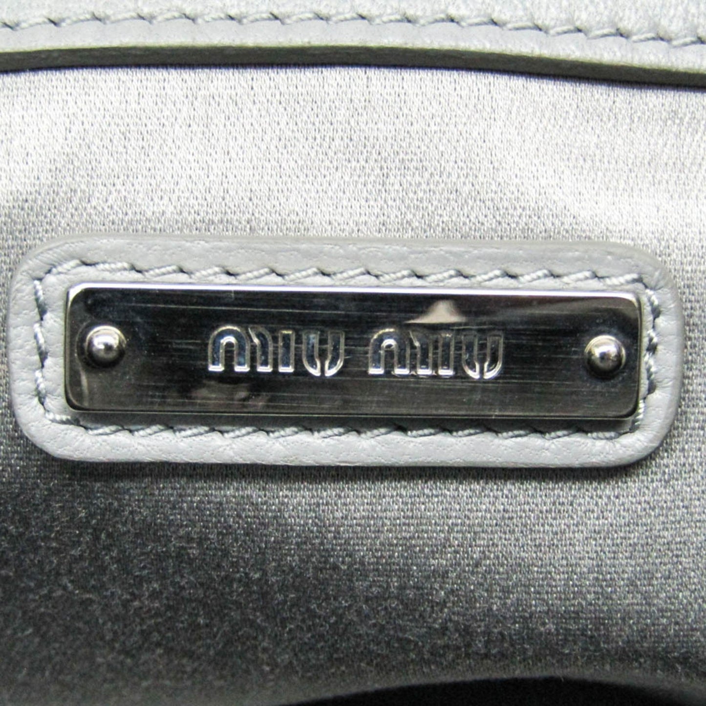 Miu Miu Matelassé, Grey, Leather, shoulder