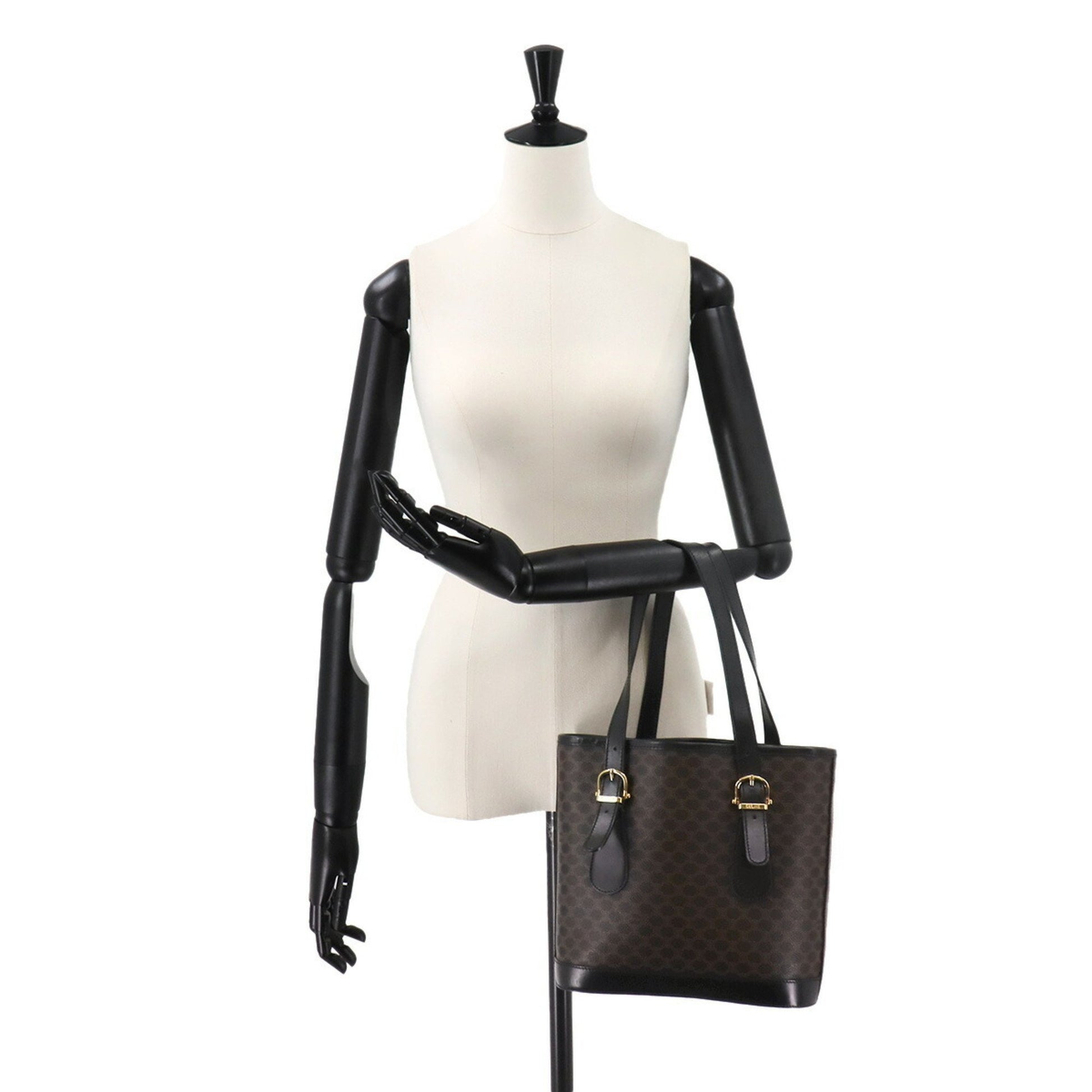 Céline Macadam, Brown, Canvas, tote