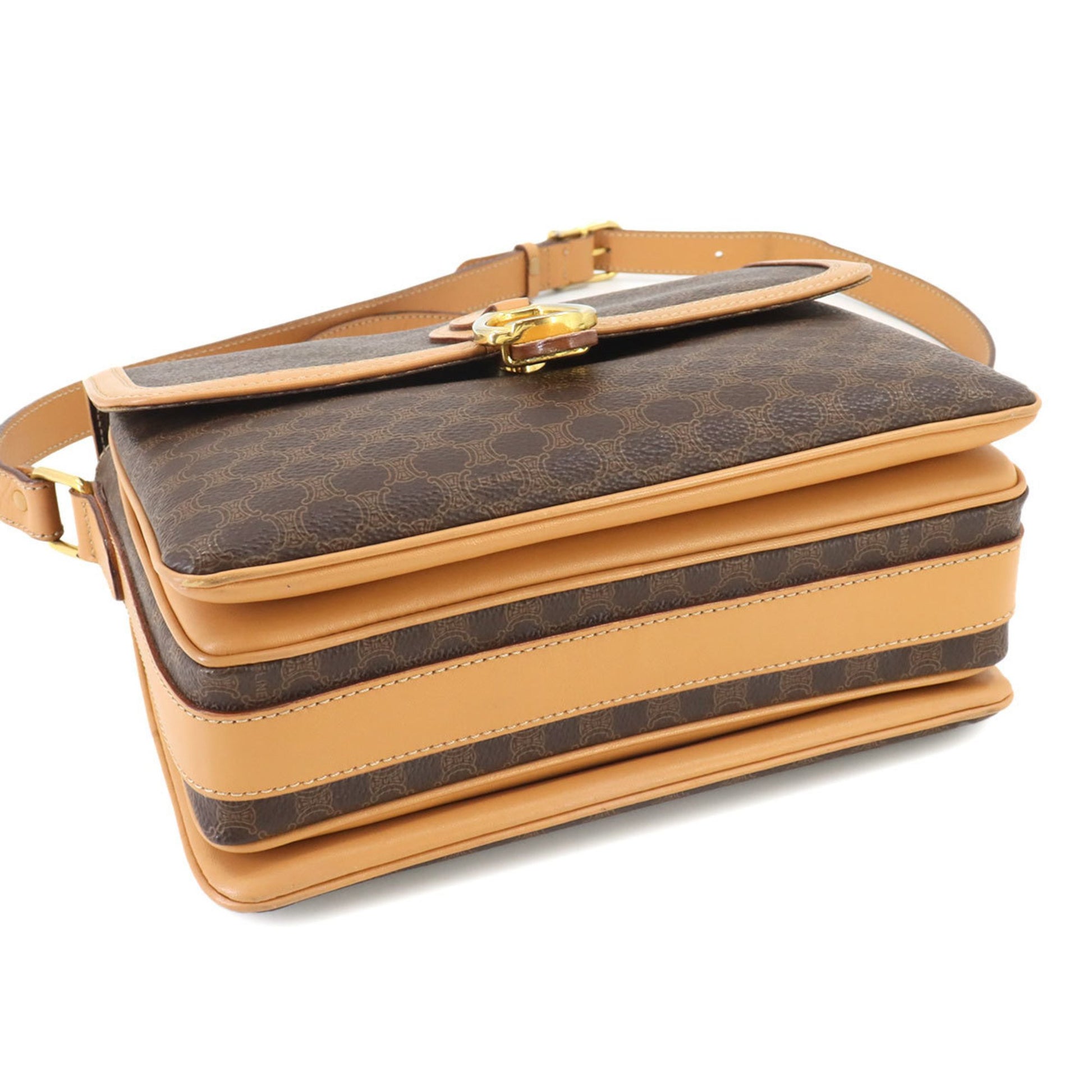 Céline, Brown, Canvas, shoulder