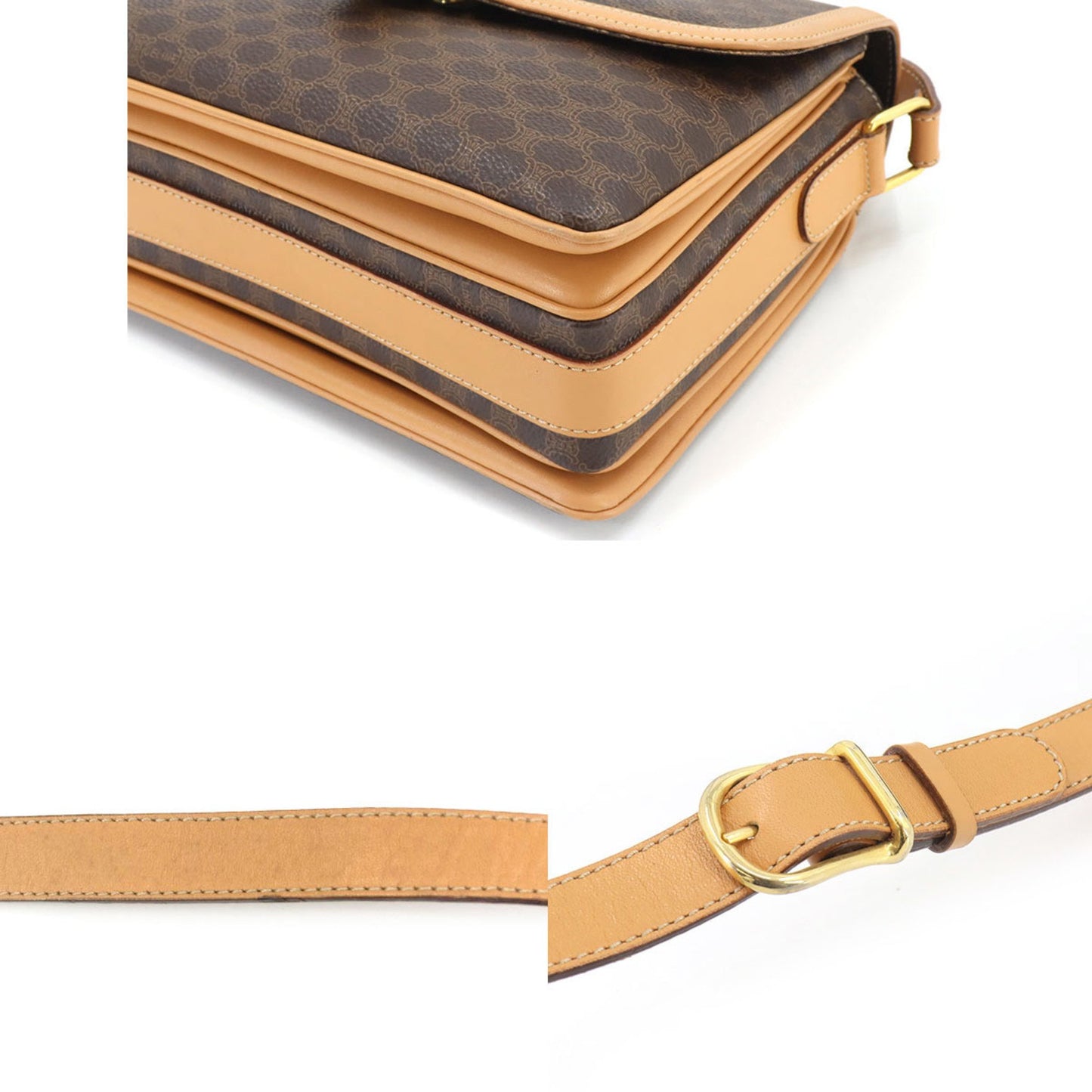 Céline, Brown, Canvas, shoulder