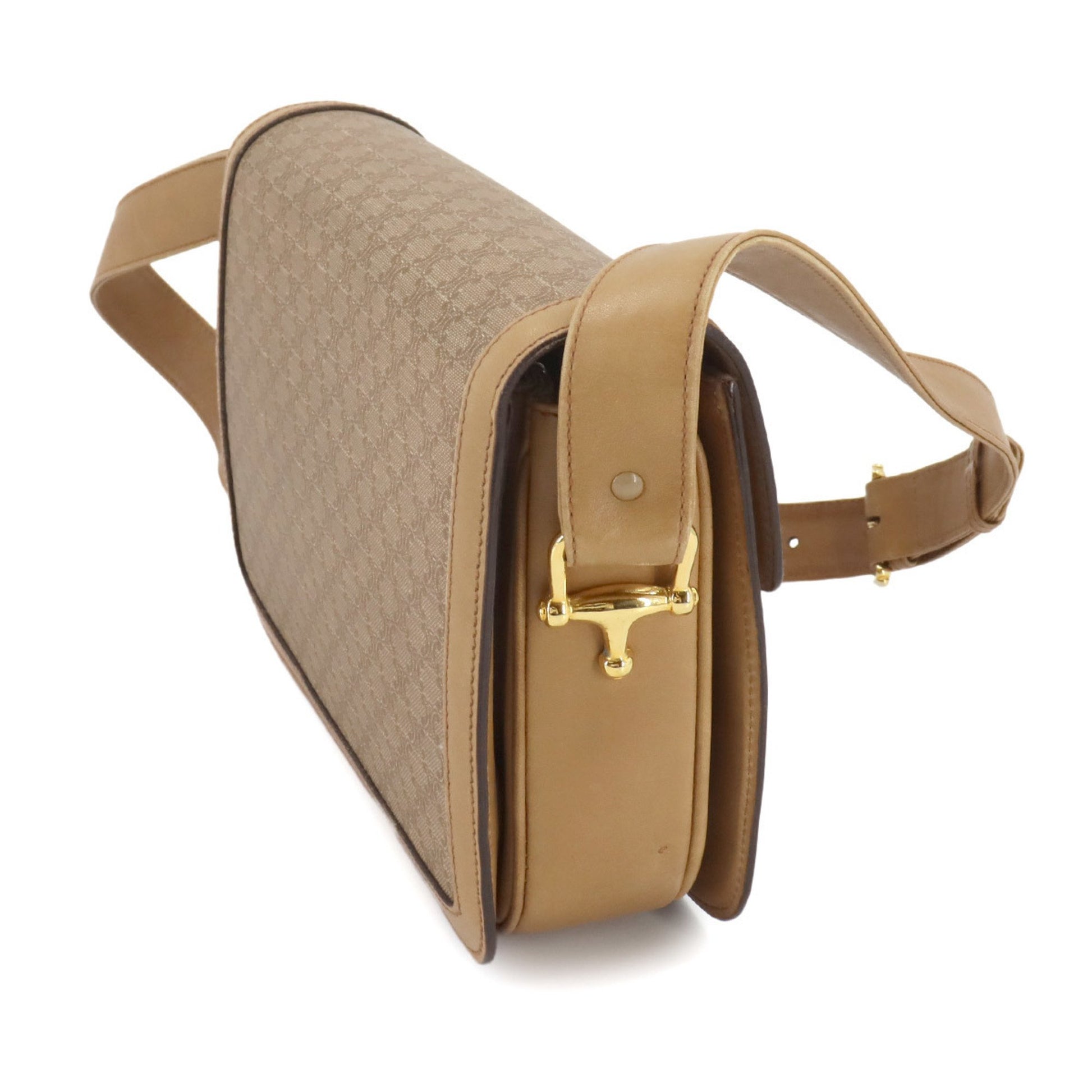 Céline Macadam, Beige, Canvas, shoulder