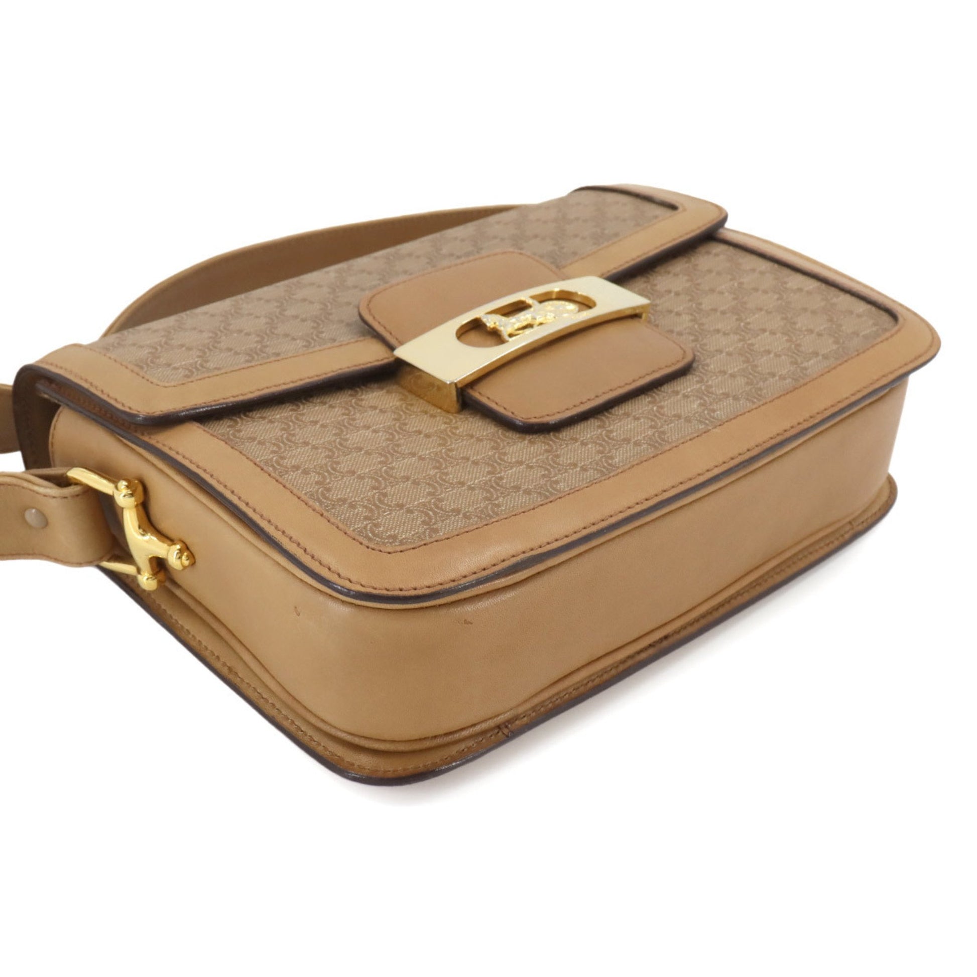 Céline Macadam, Beige, Canvas, shoulder